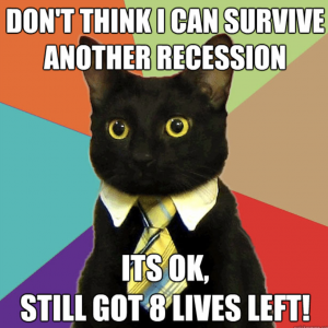 Recession cat meme
