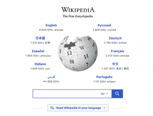 Wikipedia homepage